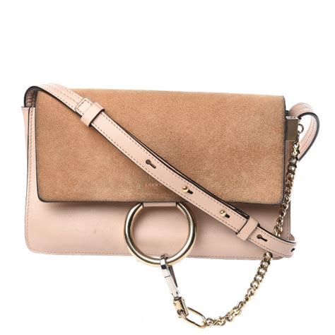 chloe faye small pink|CHLOE Suede Calfskin Small Faye Shoulder Bag Cement Pink .